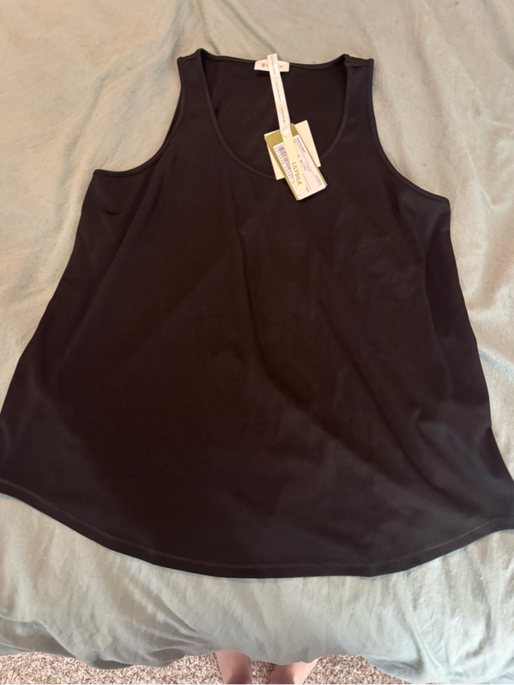 LilySilk Silk Breeze Jersey Scoop Tank Top